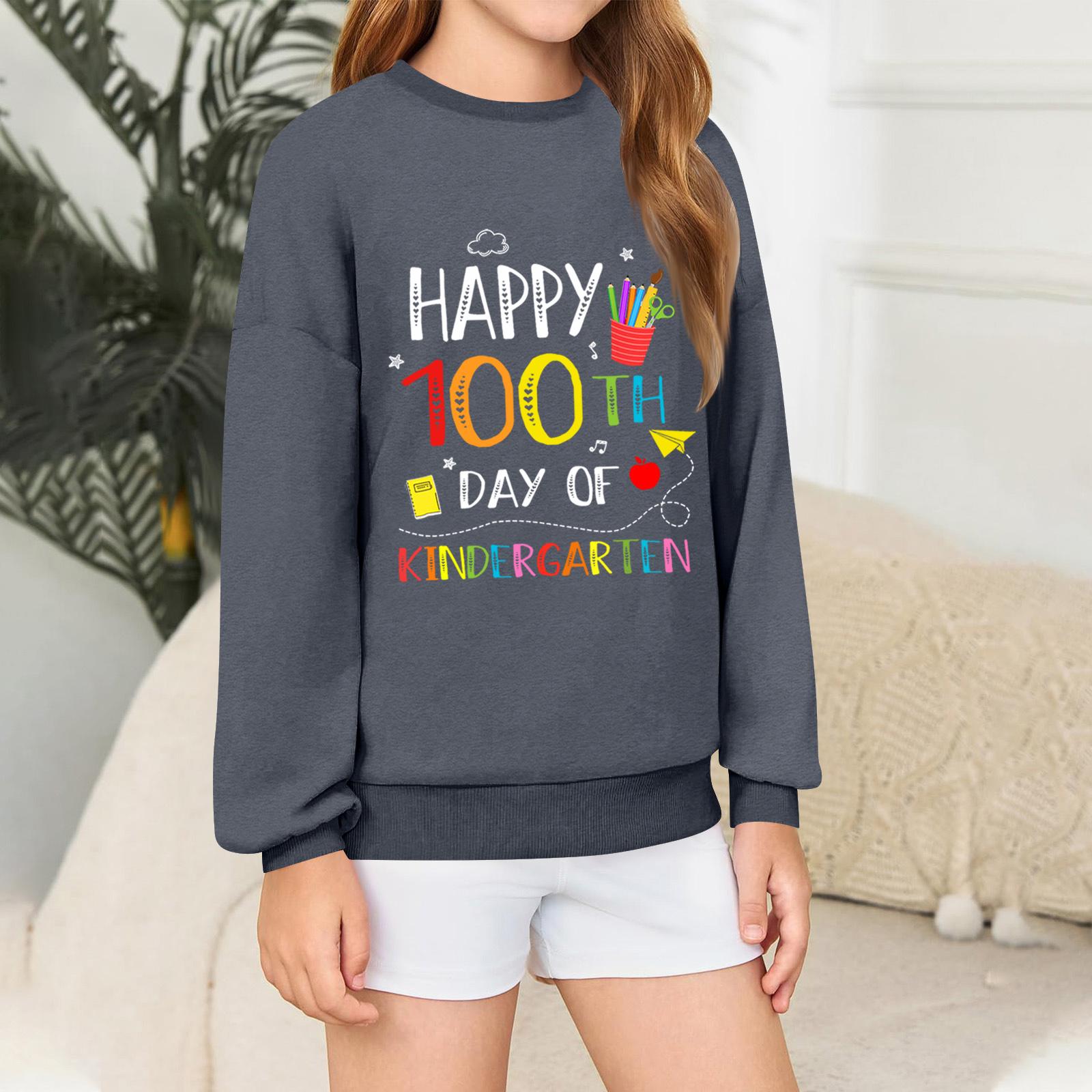 

Children s Long-sleeved Loose-fitting Pullover Top With Letter Print 150