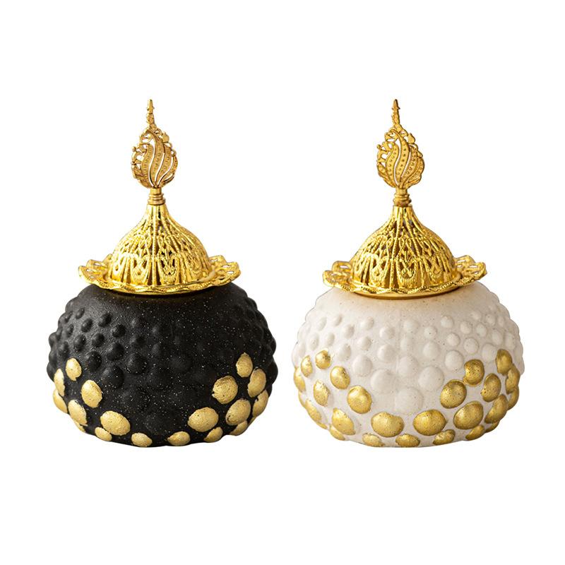 Ceramics Spherulite Aroma Burner Incense Burner Aromatherapy Middle East Inspired Yoga Garden Camping Decorations for Home