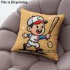 Vintage Baseball Cartoon Print Throw Pillow Covers Pattern Cushion Cover Suitable for Sofa Bedroom Car Pillow Cover