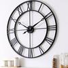 30 Inch Large Wall Clock Modern Oversized Roman Numeral Decorative Black Metal Wall Clock for Living Room Decor House Warming G