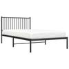 Metal Bed Frame with Headboard Black 107 x 203 cm