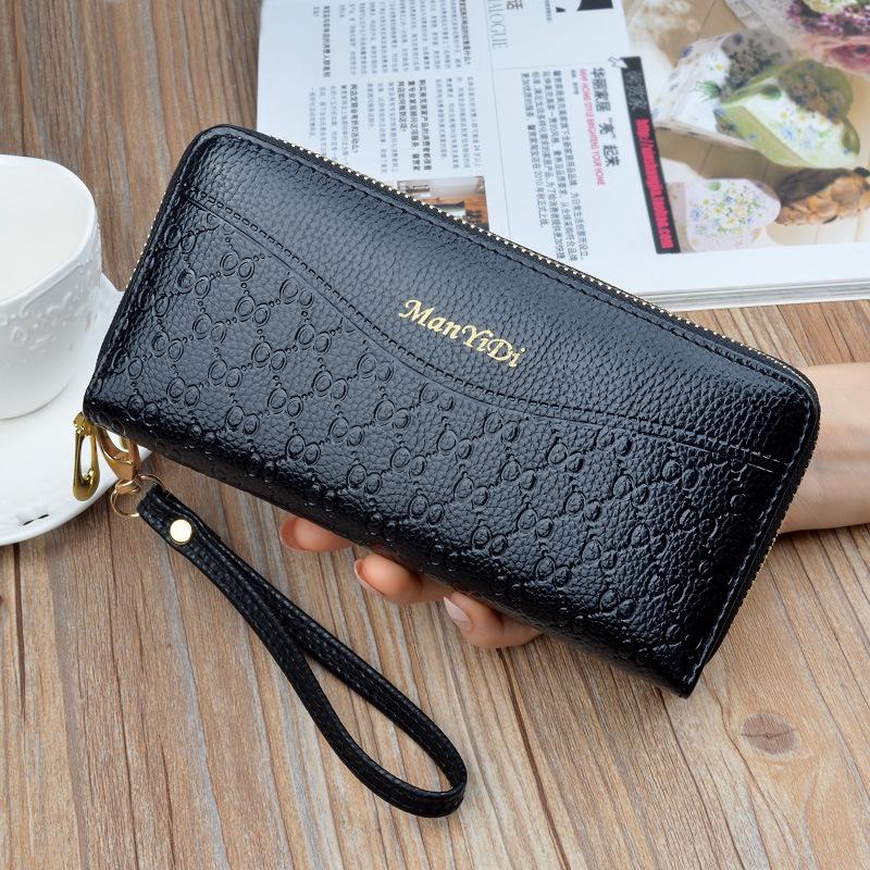 Women's Double Zipper Soft Leather Long Wallet & Phone Clutch