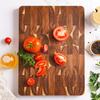 High Quality 15 Inch Rectangular Cutting Board End Grain Acacia Wood Chopping Board with Side Handle
