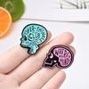 European & American Punk Style Skull Brooch - Colorful Letter Design with Open/Closed Mouth
