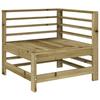 VidaXL Salon de Jardin 3 pcs, Canapés avec Repose-pieds, Sièges avec Dossier et Accoudoir, Meubles de Terrasse Patio, Bois 825652