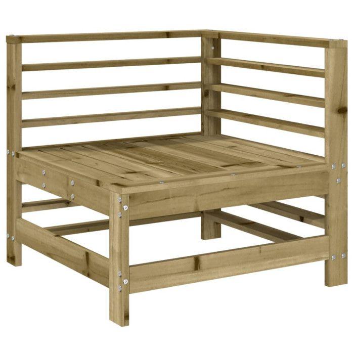 VidaXL Salon de Jardin 3 pcs, Canapés avec Repose-pieds, Sièges avec Dossier et Accoudoir, Meubles de Terrasse Patio, Bois 825652