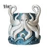 Environmentally Friendly Plant Holder 3D Printed Octopus Planter, Artistic Coastal Pot, Decorative Sun Resistant Garden Ornament Container for Cactus,