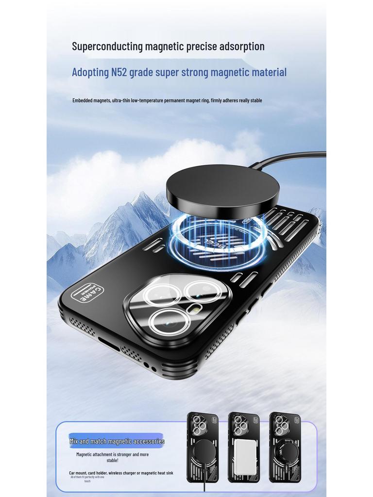 HONOR 400 Pro Ice Fox Case: Magnetic Aluminum Heat Dissipation, Drop-Proof Protective Cover