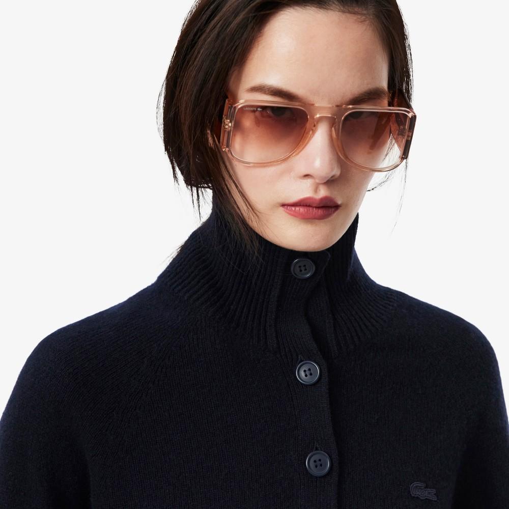 Lacoste Women's Carded Wool Half-Button Sweater AF4010-55N166