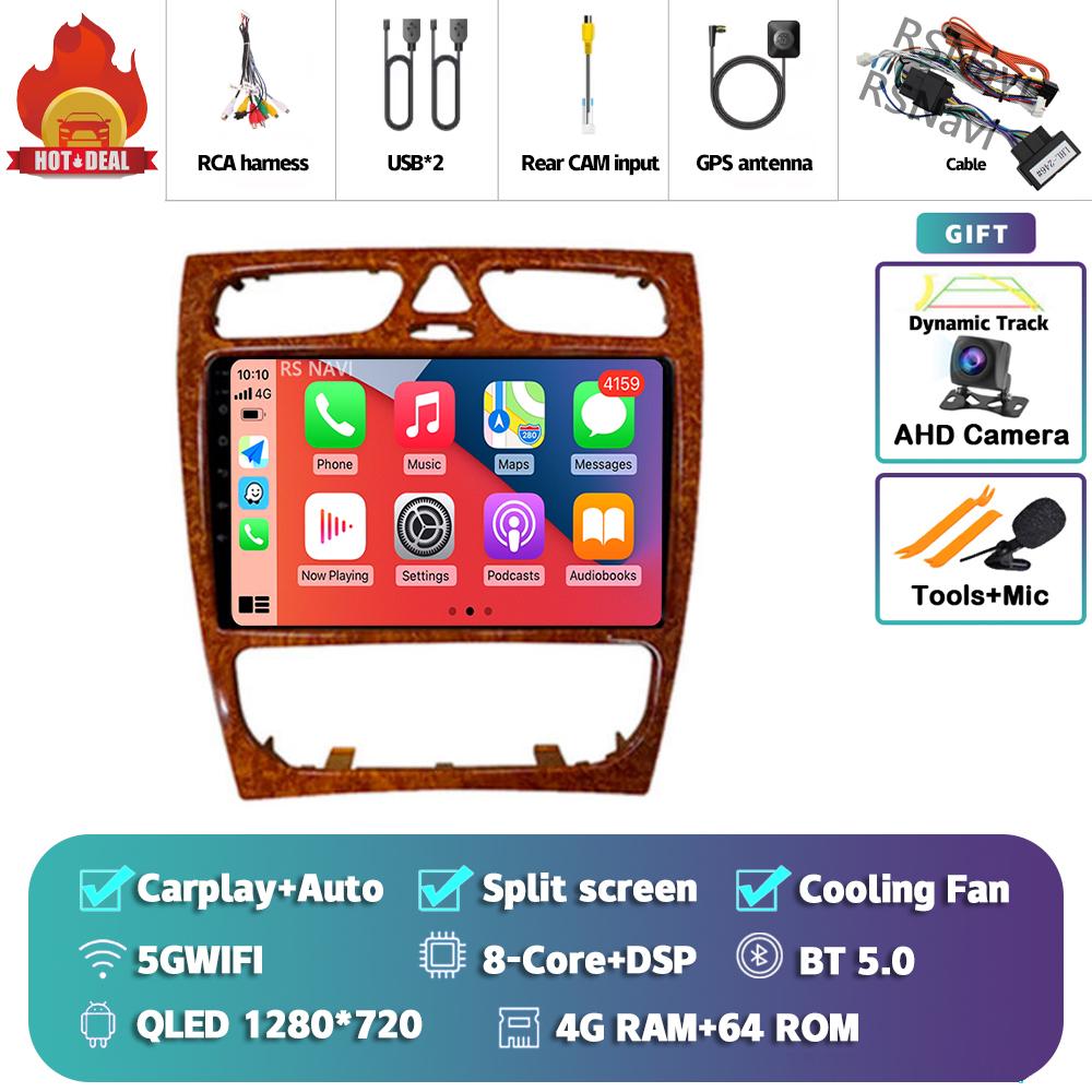 Android 14 Carplay Car Radio  For Benz W209 Multimedia Video Player Navigation GPS Stereo 2Din DVD 360 Camera Head Unit 4G+Wifi