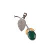 Green onyx Gemstone 925 Stamped Silver Handcrafted Leaf Shape Pendant For Women PP-55-17