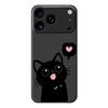 For iPhone 17 Pro Max Case Love Black Cat Pattern Printing Straight Edge TPU Phone Back Cover