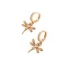 Fashion Dragonfly Earrings for Women 2025 New Golden Zirconia Drop Earring Statement Party Jewelry Accessories