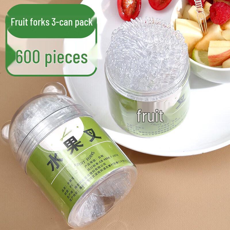 Star Mark Disposable Transparent Plastic Fruit & Dessert Forks