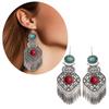 Artisanal Tribal Styles Drop Earrings With Natural Stone Accent Sturdy Alloy Retro Fringe Designs