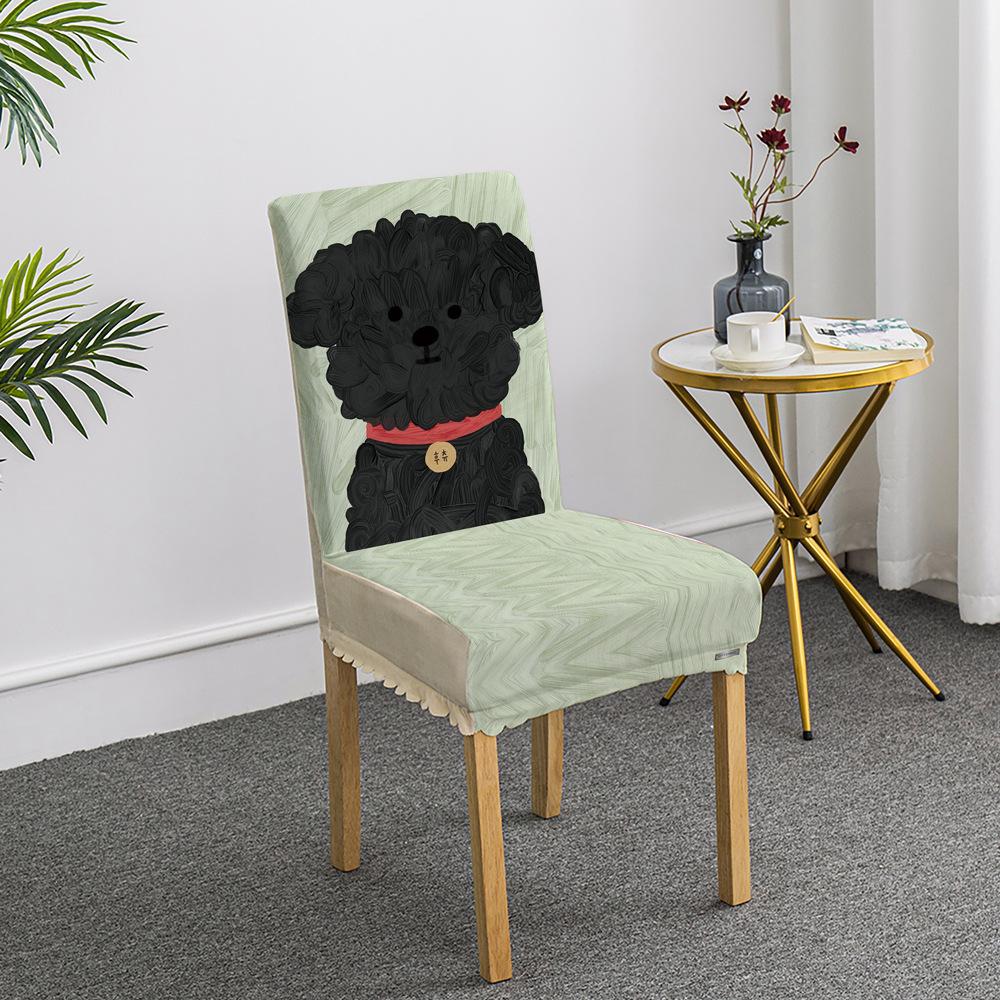 

Милый комплект стульев для собак, чехол для стула для обеденного стола, чехол для домашнего сиденья, подушка для стула, эластичный, полный, утолщенный, всесезонный, универсальный чехол 45*38*38cm