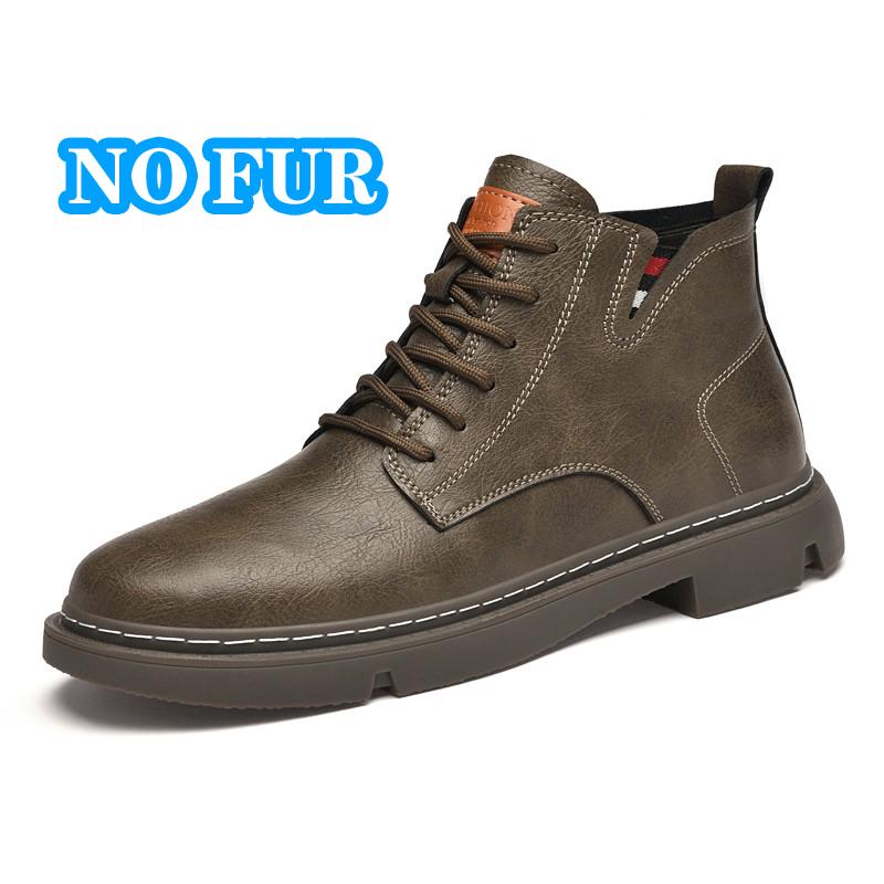 Fashion Hot Sale Fashion Motorcycle Boots for Men Comfort Platform Ankle Boots Lace-up Genuine Leather Casual Shoes Versatile Man Botas