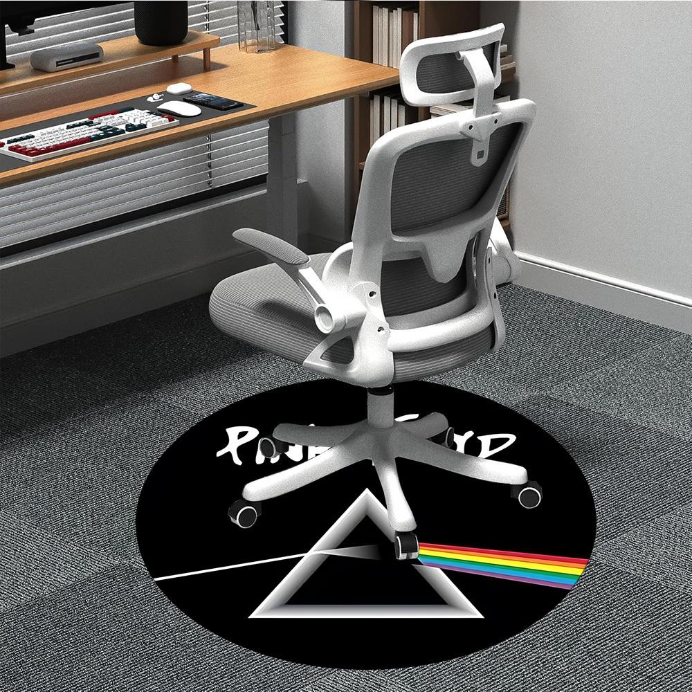 

1 шт. Круглый коврик Pink Floyd для офиса - Идеально подходит для декора офиса или кабинета, Можно стирать в машине, Нескользящая основа, Декоративный коврик для пола 80cm