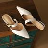 New Summer Women's Half Slippers Fashion Sexy Pointed Toe Chunky Heel Shoes Minimal Elegant Solid Color Commute Sandals