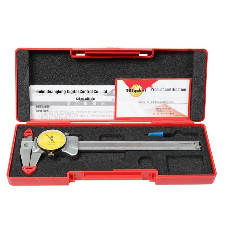 Guanglu 0-200mm 0.02mm Stainless Steel Dial Caliper