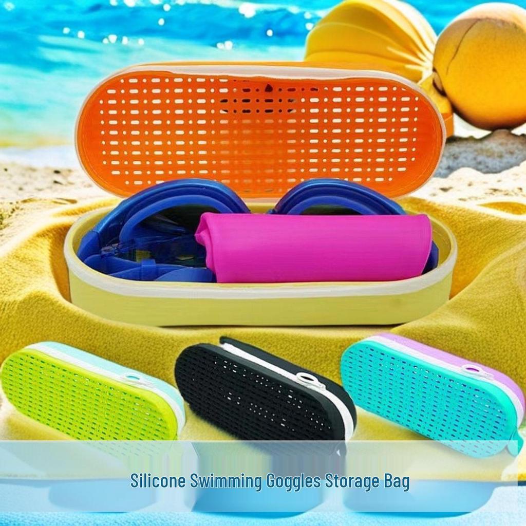 Silicone Anti-Drop Goggle Case: Breathable, Large-Capacity Portable Swim Protection Bag