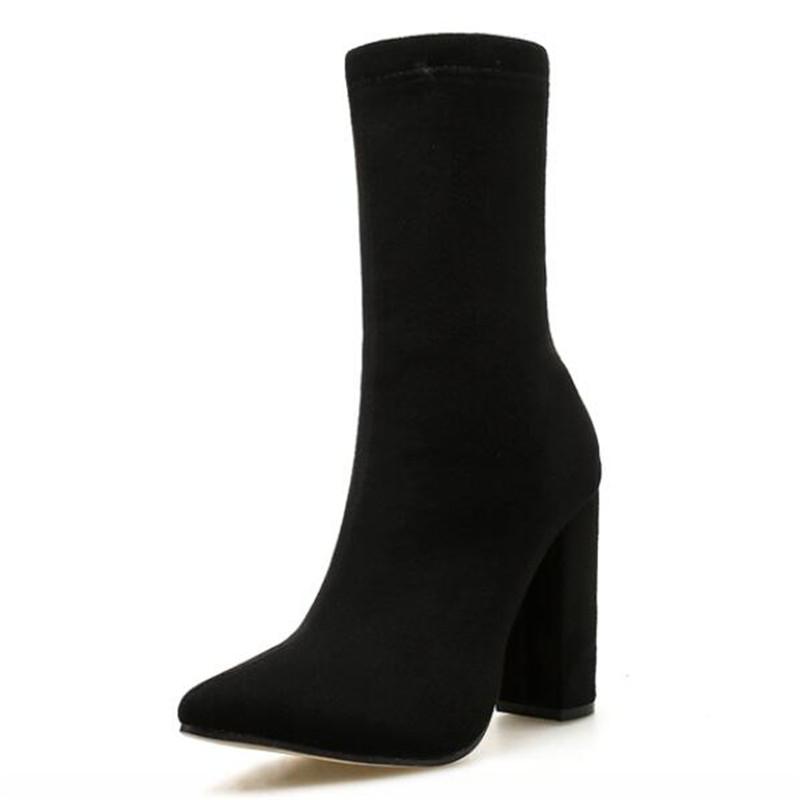 

Autumn and winter new women s comfortable shallow mouth pointed boots women s zipper simple sweet wild boots Large size 35