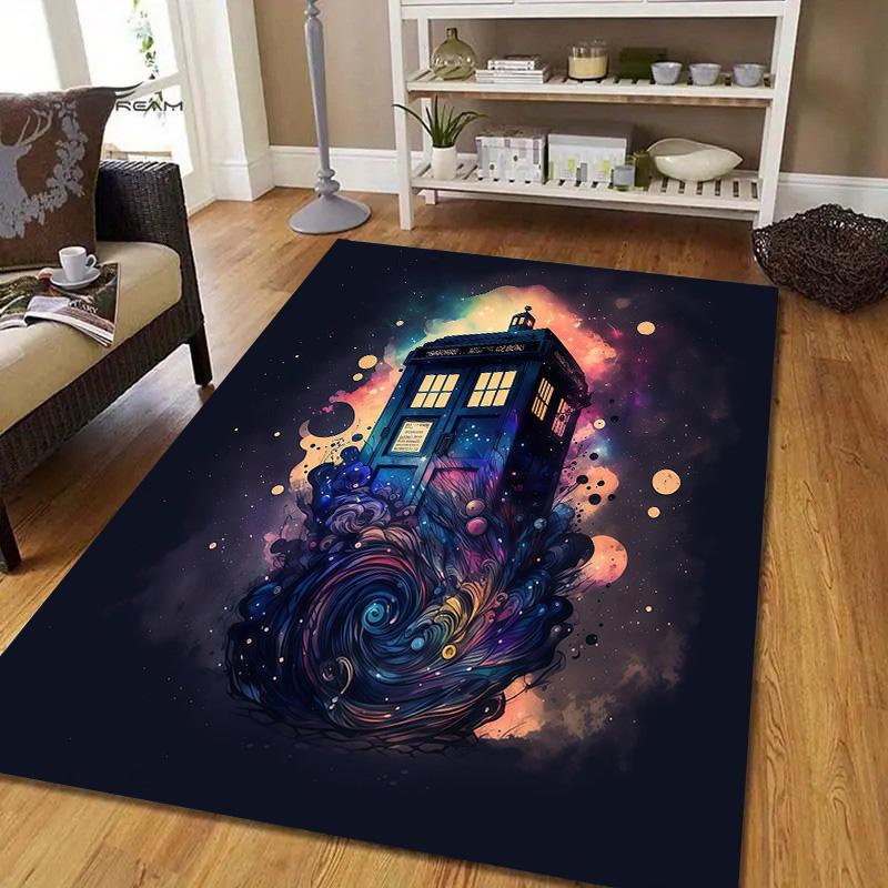 Doctor Who2 Flannel Pattern Square Carpet,Area Rug,Carpet Rug for Living Room Bedroom Sofa Playroom Decor,Non-slip Floor Mat