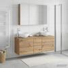 Bathroom Furniture Set 4 pcs Artisan Oak Engineered Wood and Glass
