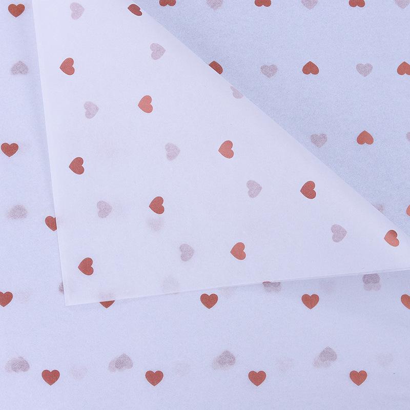 Peach Heart Polka Dot Floral Wrapping Paper - 10 Sheets