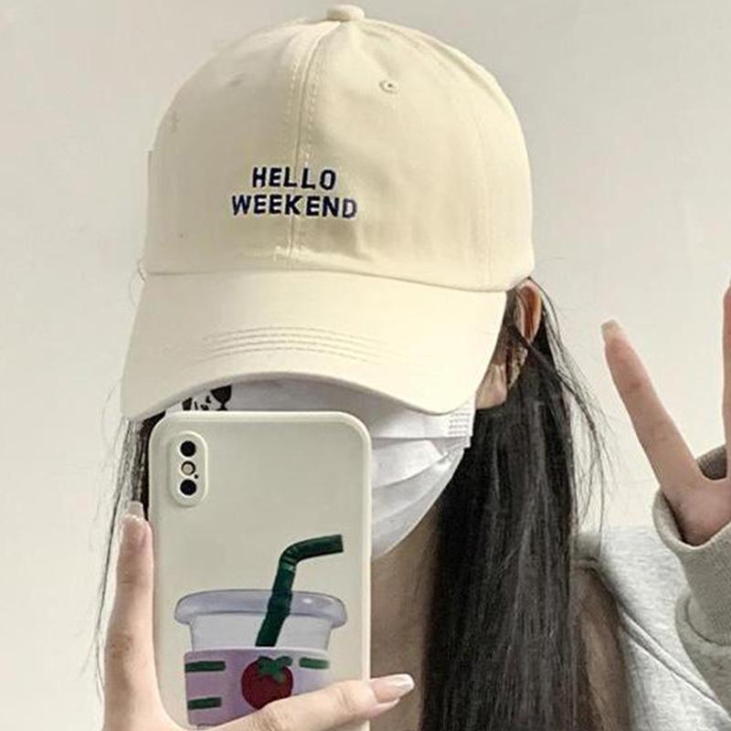 Duck Tongue Hat Women'S Versatile Letter Embroidered Curved Eaves Baseball Hat