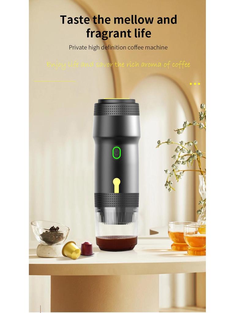 Portable Three-in-One Coffee Capsule Extractor with USB – American & Italian Brewing Modes