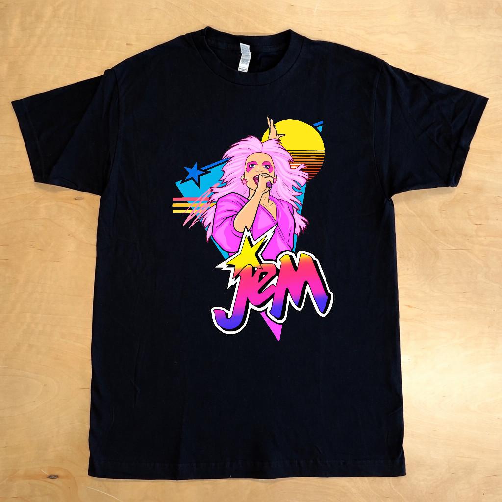 Jem and the Holograms T-Shirt with Jerrica Benton, Pizzazz, Aja, Kimber Benton XL