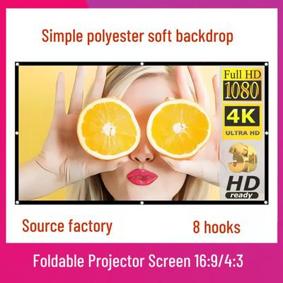 Tragbarer Polyester HD Projektionsleinwand - Faltbar, 60 bis 150 Zoll, für den Innen-/Außenbereich