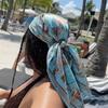 90Cm Satin Square Scarf Women Paisley Hijab Elegant Print Silk Neckerchief Shawl Wraps Headband Handle Hair Accessories Bandana