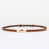 Womens Slim PU Belt With Zinc Alloy Buckle Adjustable Waistband Dresses Blazers Casual Office Wear