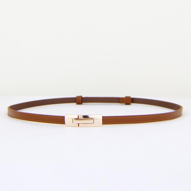 Womens Slim PU Belt With Zinc Alloy Buckle Adjustable Waistband Dresses Blazers Casual Office Wear