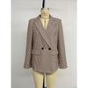 New Spring Autumn Vintage Houndstooth Blazer Women Office Casual Commute Outerwear