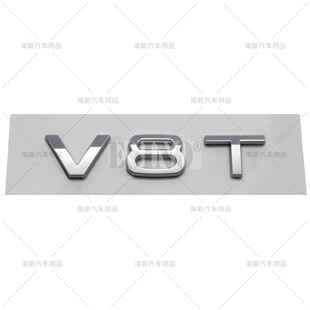 2026 Car Styling V6T V8T 3D ABS Chrome Emblem Car Badge Sticker Decal Auto Accessory for Audi A6 A7 A8 S4 S5 S6 S7 S8 RS4 RS5 RS6 RS7