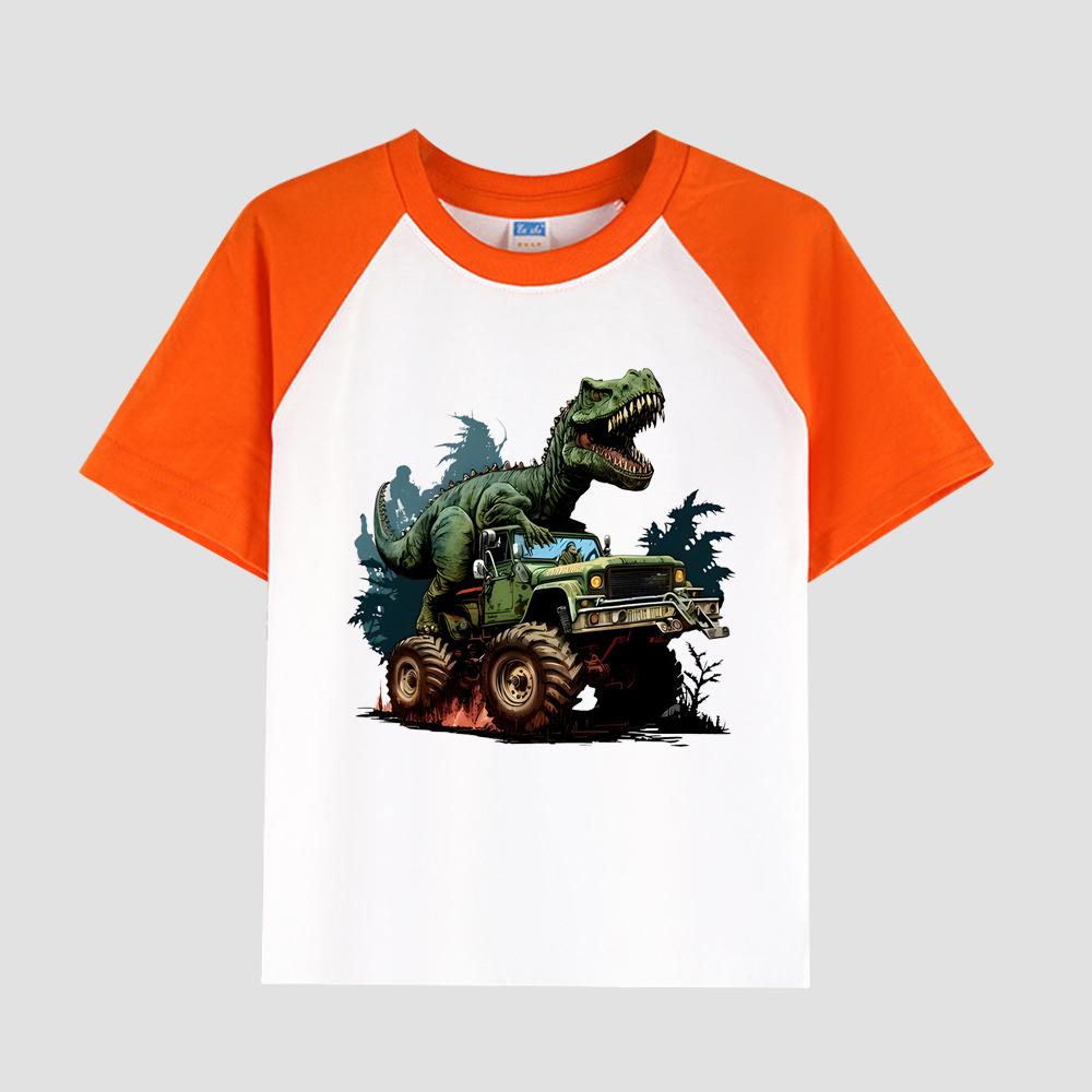 

Футболка с коротким рукавом и заниженной линией плеч для мальчиков, хлопковая ткань, повседневный модный детский топ на лето 150cm