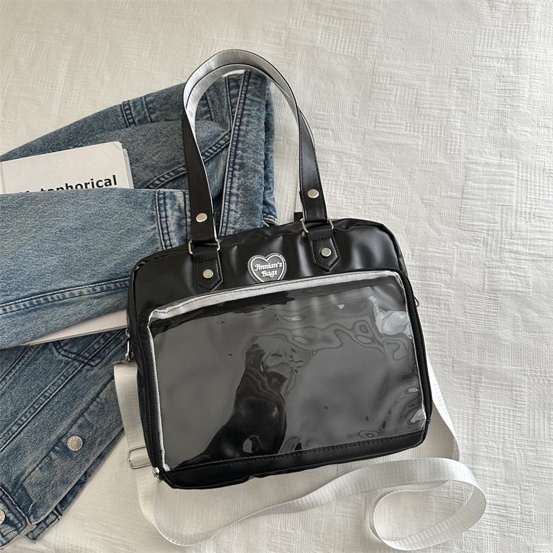 Soft Girl Transparent Ita Bag - Japanese Academy Style Crossbody with Pin Board for Dolls