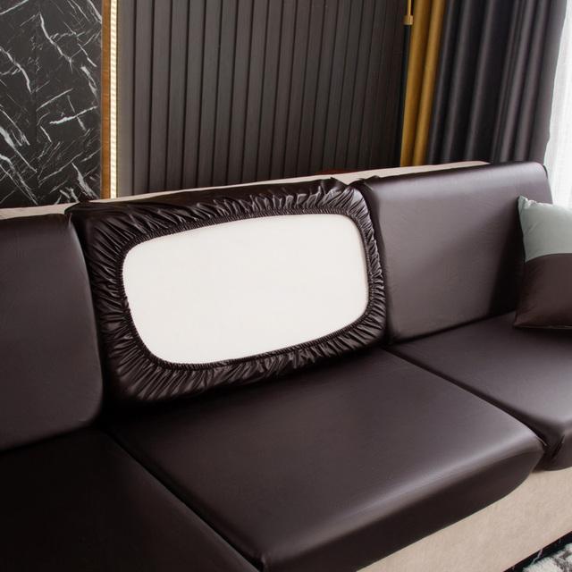 New Product Pu Leather Sofa Cushion Pad Cover Solid Color Sofa Cover Four Seasons Waterproof Sofa Furniture Slipcovers Dining Chair Couch Cover