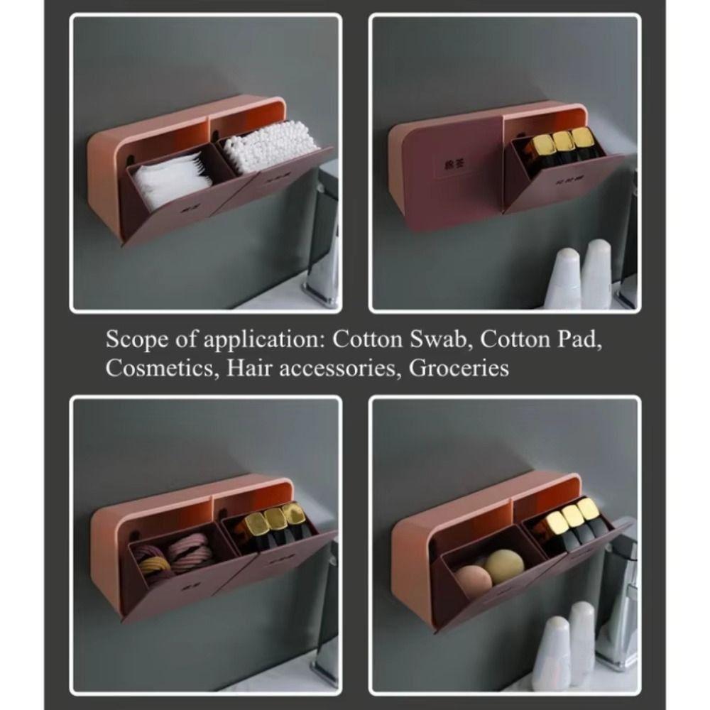 Flip Lid Cotton Swab Storage Box Dust-proof Cosmetic Bathroom Organizer Cotton Pads Holder  Makeup