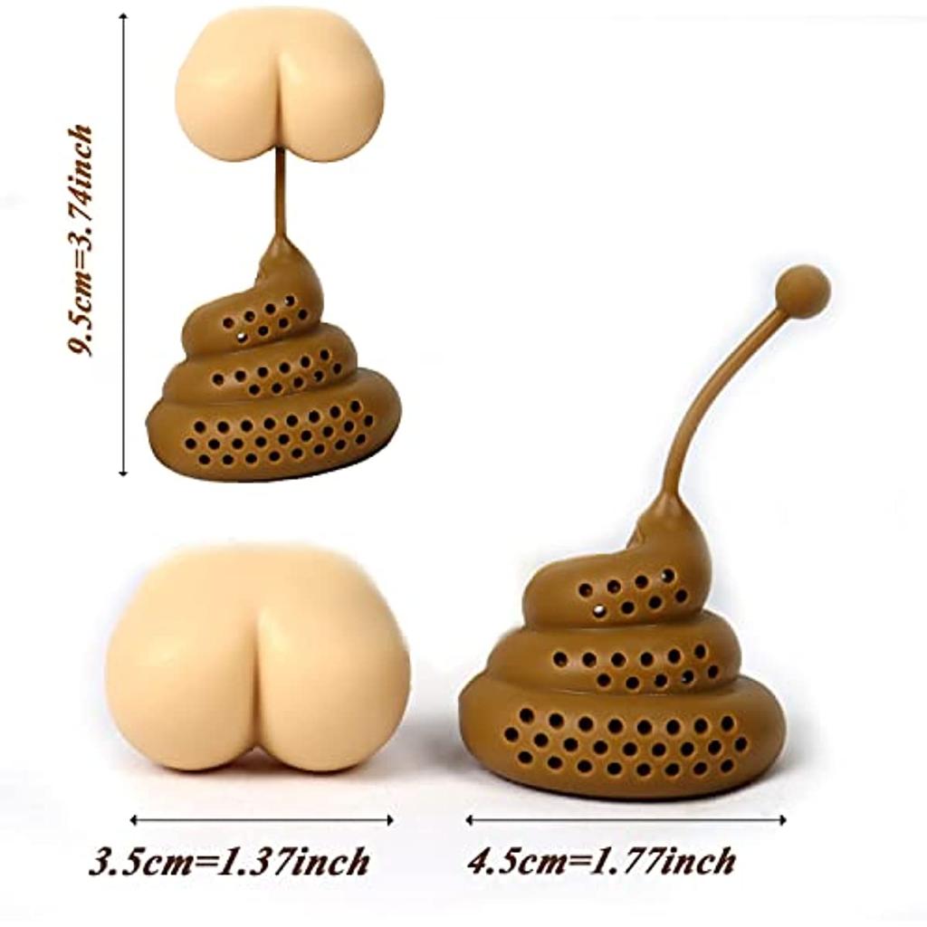 Funny Tea Infuser Gag Gift Poop Tea Filter For White Elephant Gift Exchange Tea Strainer