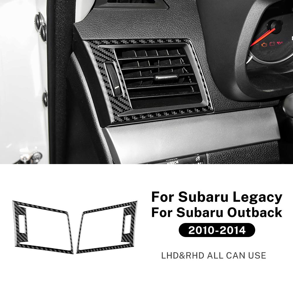 Real Soft Carbon Fiber Sticker For Subaru Legacy Outback 2010 2011 2012 2013 2014 LHD RHD Car Instrument Air Outlet Trim