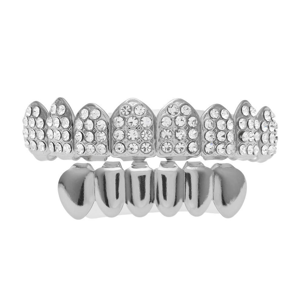 Factory Direct Jewelry Braces Diamond Plated Rap Braces Teeth Grills