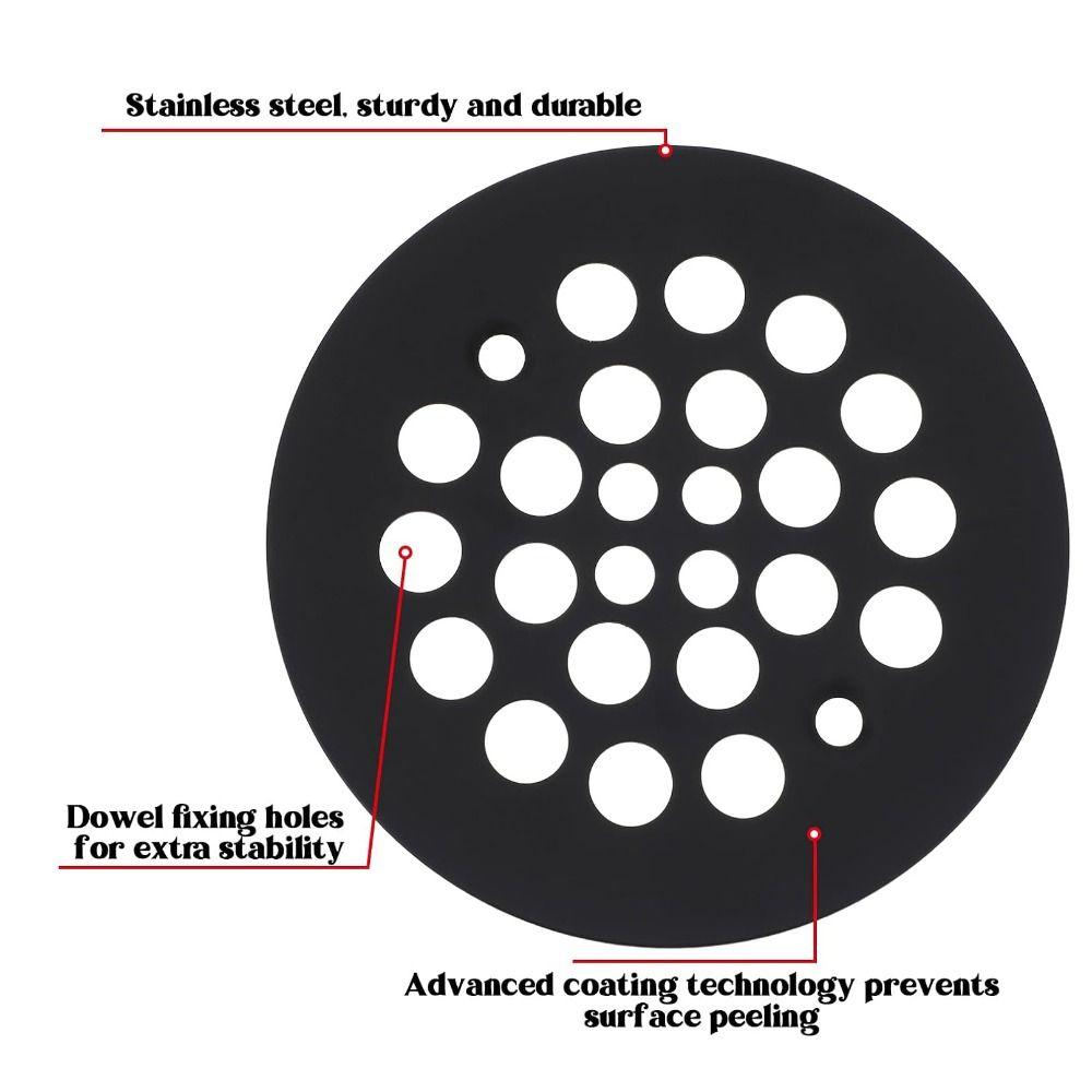 Stainless Steel Shower Drain Cover Rust-Proof 4-1/4“ Floor Drain Cover Anti-Clog Showers Strainer Bathroom Accessories