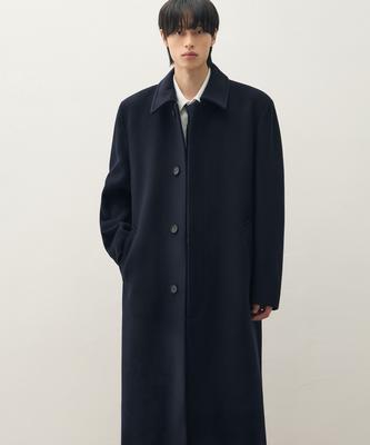 Draw Fit Premier Wool Balmacaan Chester Coat [Navy]