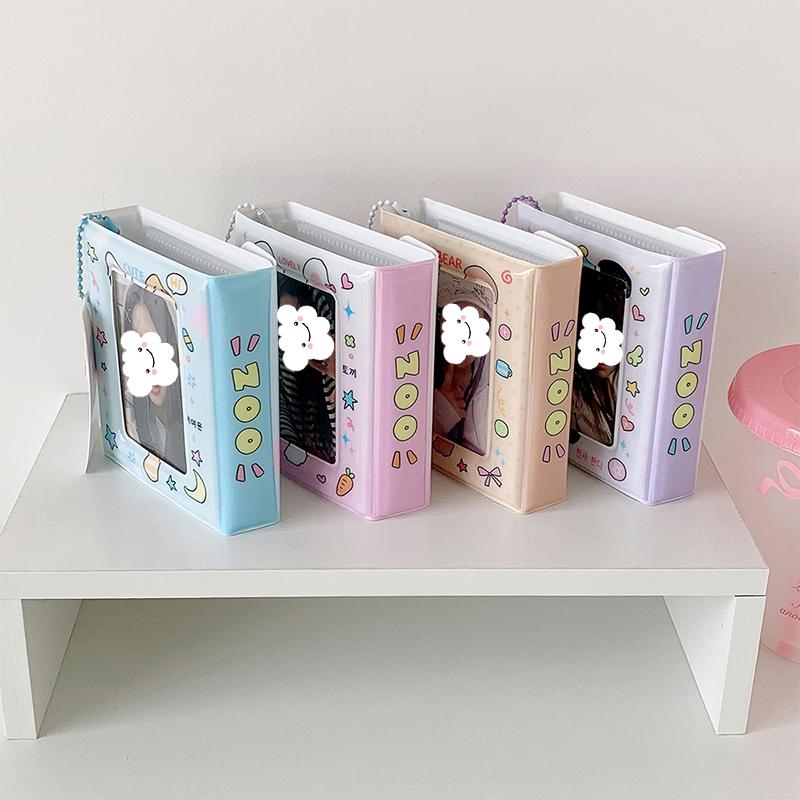 Cute Cartoon Kitten Three-Inch Album Student 40 Slot Photo Card Binder Polaroid Idol Mini Photo Card Storage Album Girls Gift
