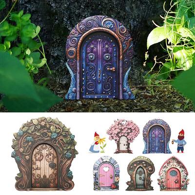 Feentür Holz Mini Elfen Feentür Feengarten Kunst Türen Garten Miniaturen Ornamente Für Feenhaus Baum Innen Oder Außen