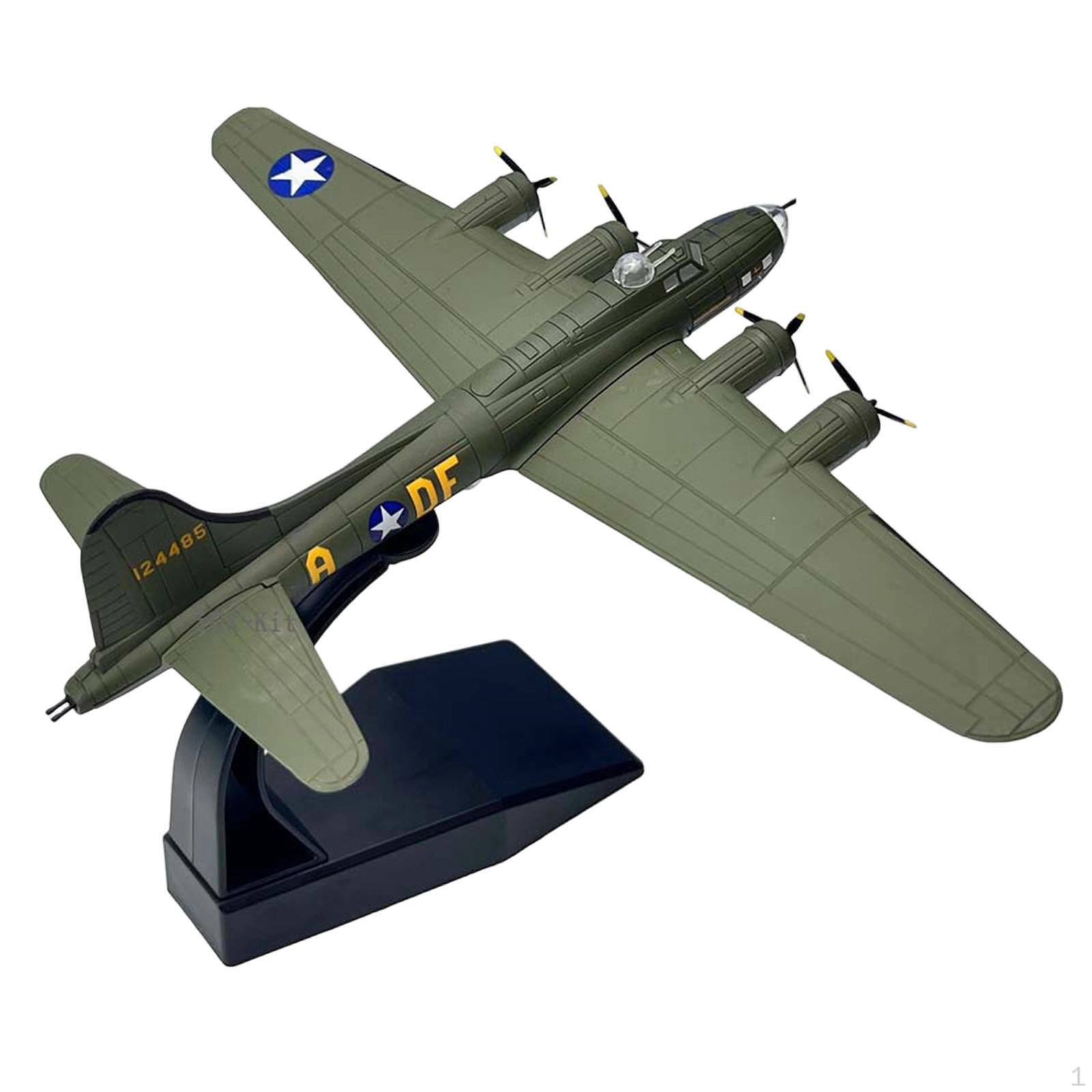 

Alloy 1/144 B17 Fighter Airplane Diecast Model with Display Base Desktop Decoration Collection Retro